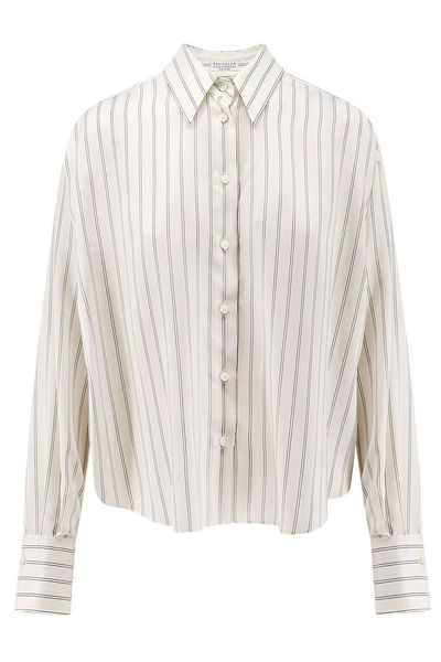 Brunello Cucinelli Striped Boxy Shirt