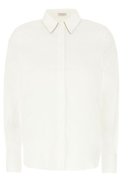 Brunello Cucinelli Monili Chain Detailed Long-Sleeved Shirt