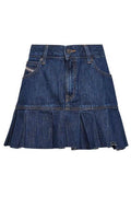 Diesel De-Reen Pleated Mini Denim Skirt