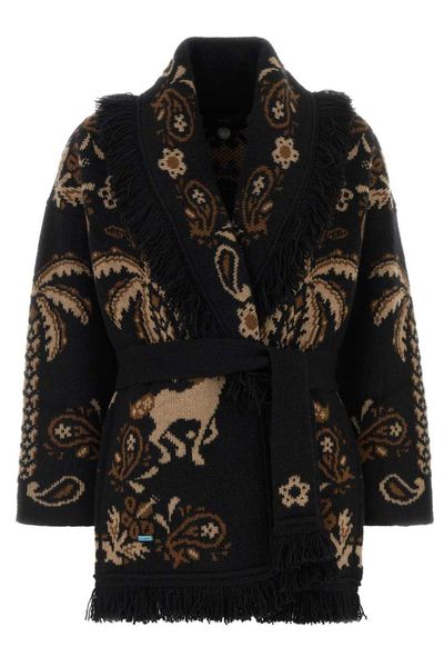 Alanui Island Roots Belted Fringe Cardigan