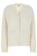 Fendi Logo Embroidered V-Neck Cardigan