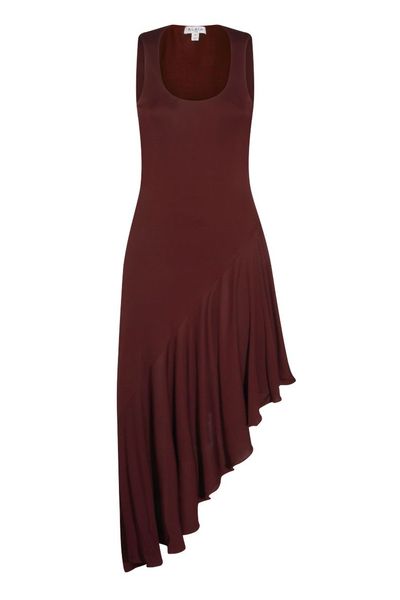 Alaïa Asymmetric Ruffled Sleeveless Dress