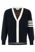 Thom Browne Crest Intarsia V-Neck Cardigan