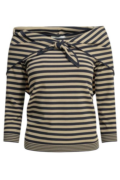 Max Mara Fenice Scarf Neck Striped Knitted Top