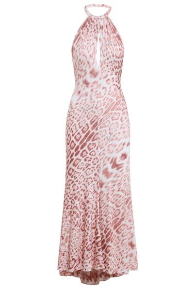 Roberto Cavalli Halterneck Printed Midi Dress