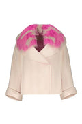 Fendi Relaxed Fur-Collar Cape Coat