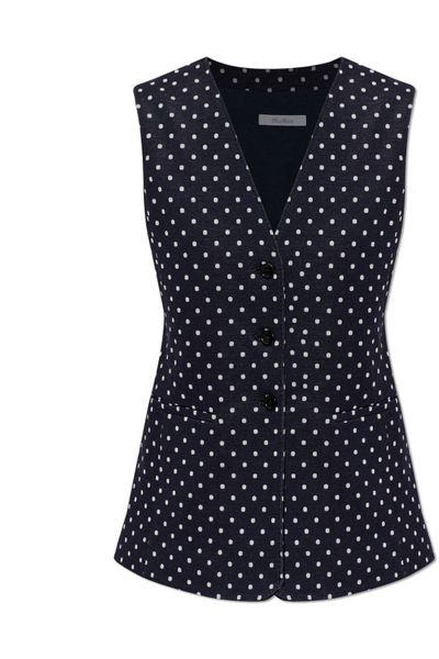Max Mara Polka-Dot Buttoned Vest