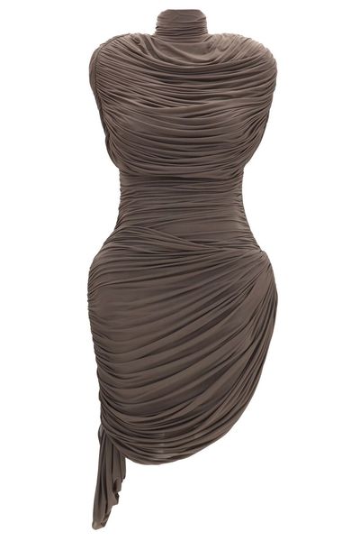 Magda Butrym Draped High Neck Dress