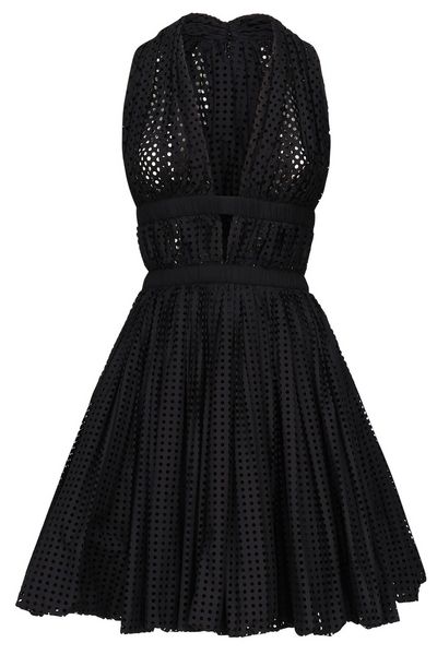Alaïa Alaia Perforated V-Neck Mini Dress