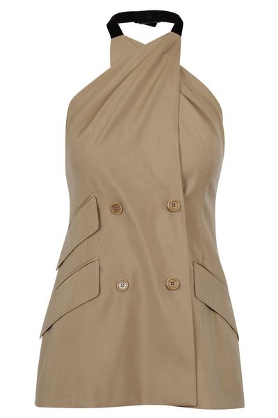 Max Mara Nuraghe Open-Back Halterneck Gilet
