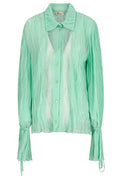Blumarine Lace-Panel Pleated Shirt