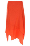 Fendi FF Jacquard Asymmetric-Hem Midi Skirt