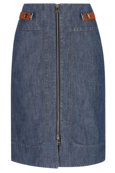 Fendi Zip Detailed Jeans Skirt