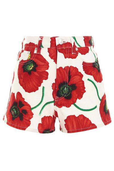 Kenzo All-Over Poppy Print Shorts