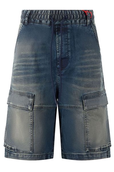 Diesel Drawstring Cargo Denim Shorts