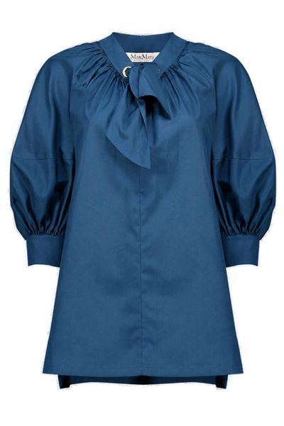 Max Mara Gathered Poplin Shirt Dress