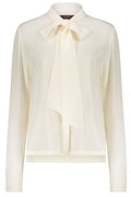 Moorer Shaila Silk Tie-Neck Blouse