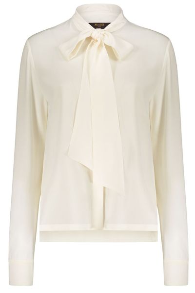 Moorer Shaila Silk Tie-Neck Blouse