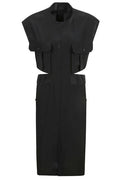 Saint Laurent Cut-Out Oversized Crewneck Dress