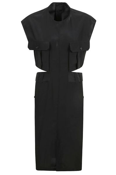 Saint Laurent Cut-Out Oversized Crewneck Dress