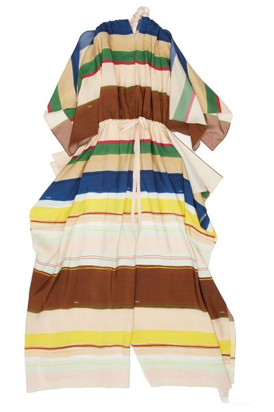 Fendi Striped Drawstring-Waist Sleeveless Jumpsuit