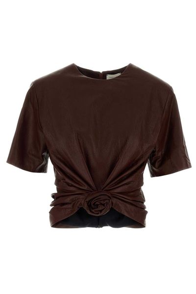 Magda Butrym Gathered Crewneck Blouse