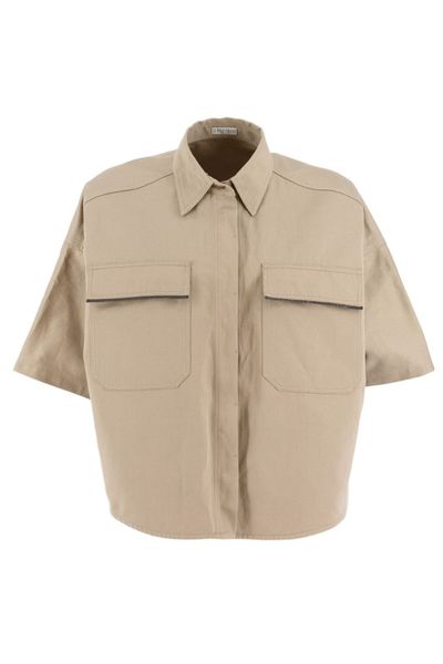 Brunello Cucinelli Collared Short-Sleeve Shirt
