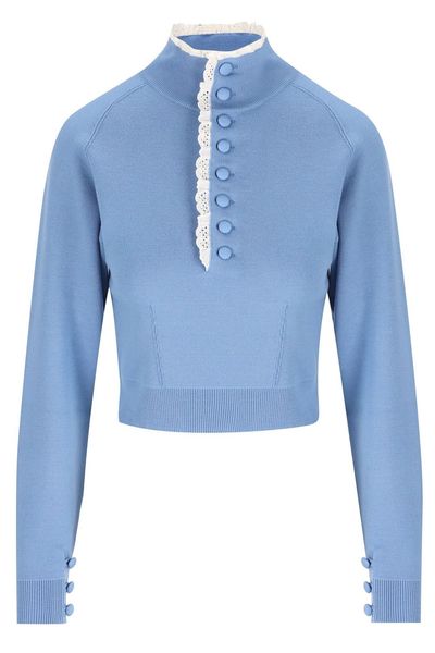 Chloé Lace Trim Buttoned Knitted Sweater