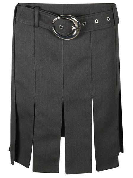Paco Rabanne Belted Pleated Midi Skirt