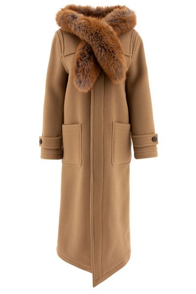 Burberry Faux-Fur Trim Long Sleeved Duffle Coat