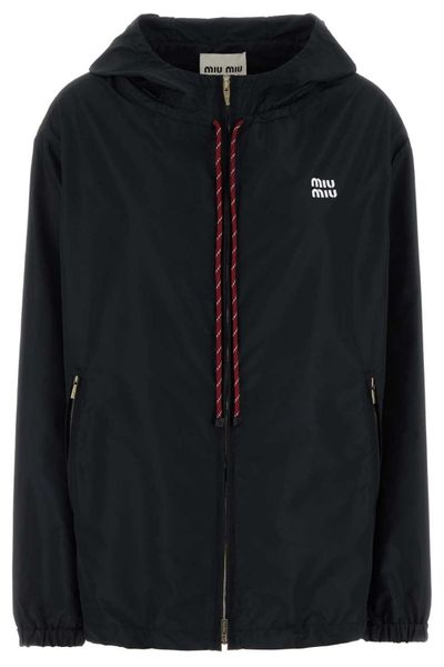 Miu Miu Lightweight Zipped Hooded Jacket