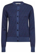 Fendi FF Jacquard Crewneck Buttoned Cardigan