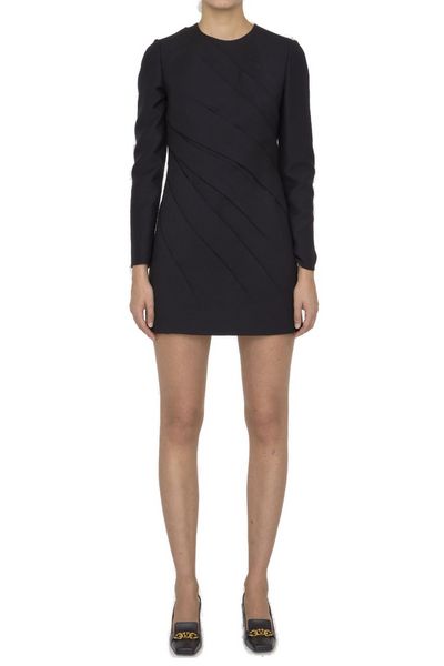 Valentino Draped Long-Sleeved Mini Dress