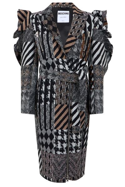 Moschino Patchwork Belted Coats