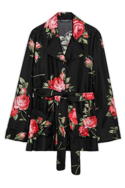 Dolce & Gabbana Rose Bouquet-Printed Vanity Twill Shirt