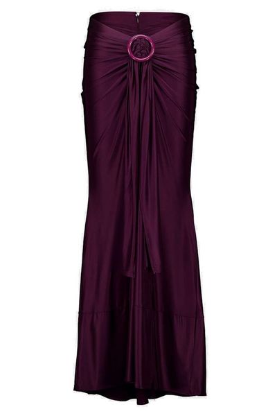 Rabanne Magenta Ruched Maxi Skirt