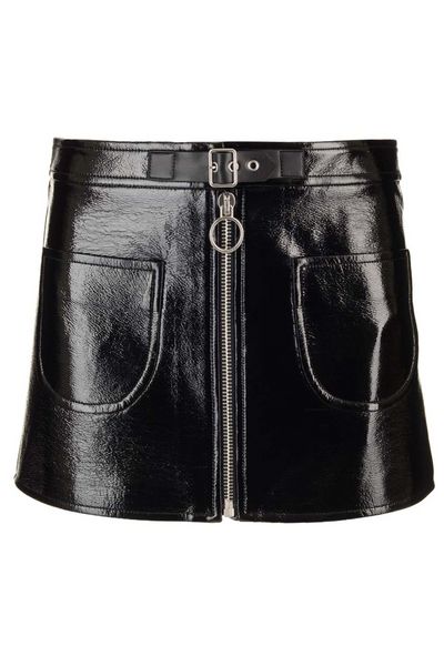 Courrèges Buckle Zipped Vinyl Mini Skirt