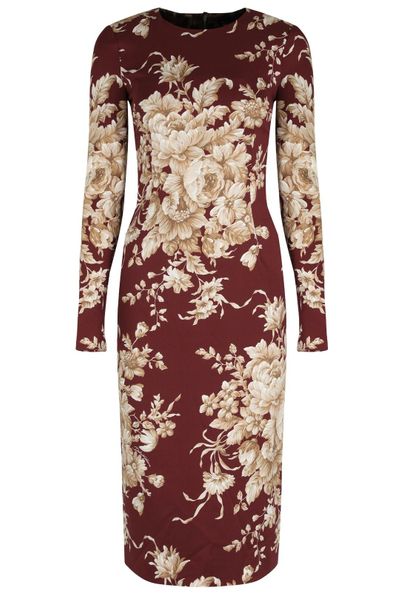 Dolce & Gabbana Rose-Print Charmeuse Dress