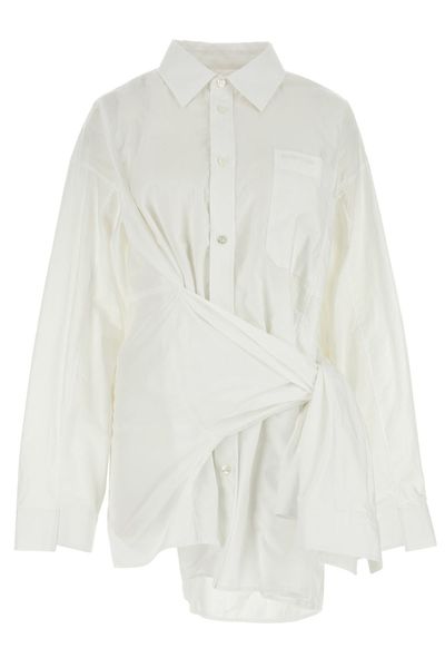 Balenciaga Asymmetric Knot Detailed Long-Sleeved Shirt