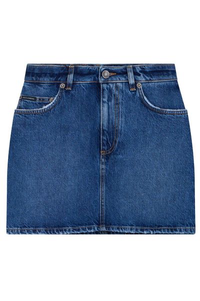 Dolce & Gabbana Logo Plaque Denim Mini Skirt