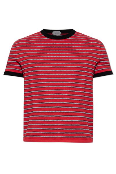 Versace Greca-Jacquard Striped Knitted T-Shirt