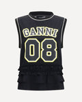 Ganni Cycora Ruffled Tank Top