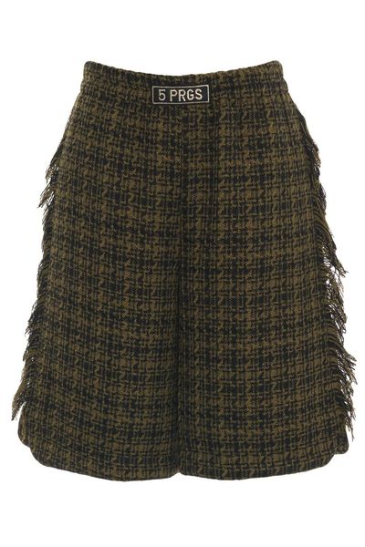 5 Progress Checked Fringed Shorts