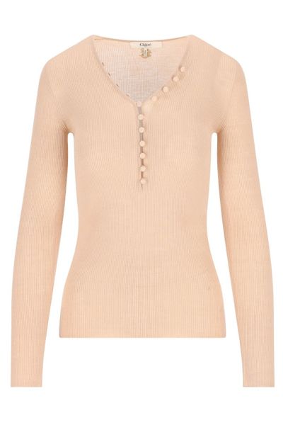 Chloé V-Neck Knitted Top