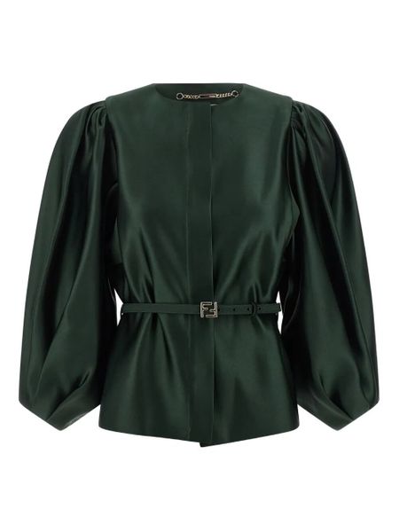 Fendi Duchess Crewneck Belted Jacket
