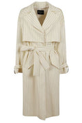 Dondup Belted Pinstriped Trench Coat