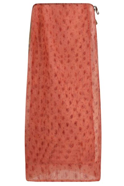 Ganni Printed Organza Wrap Skirt