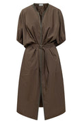 Brunello Cucinelli Embellished Belted Midi Dress