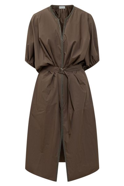 Brunello Cucinelli Embellished Belted Midi Dress