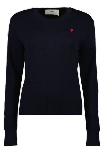 AMI Paris Logo Embroidered Crewneck Jumper